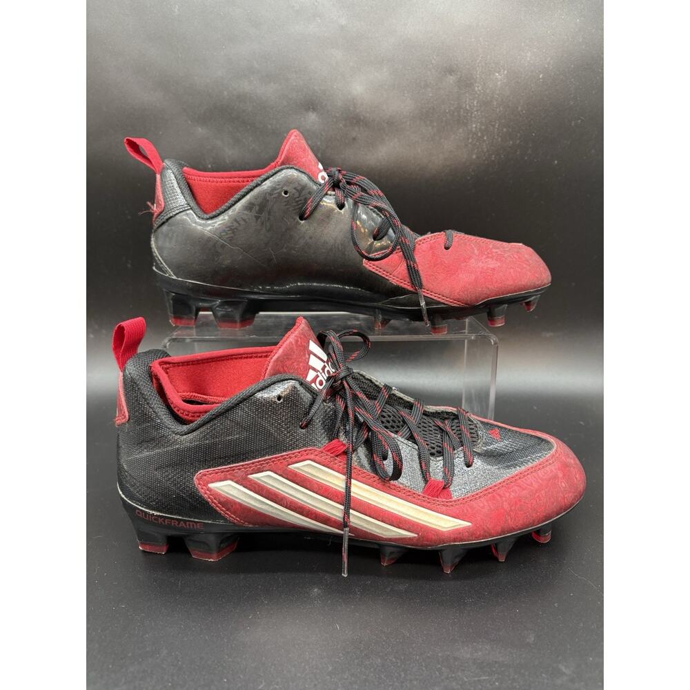 Adidas Shoes Mens 10 Crazyquick 2.0 Football Cleats Red Black Lace Up Low S83663